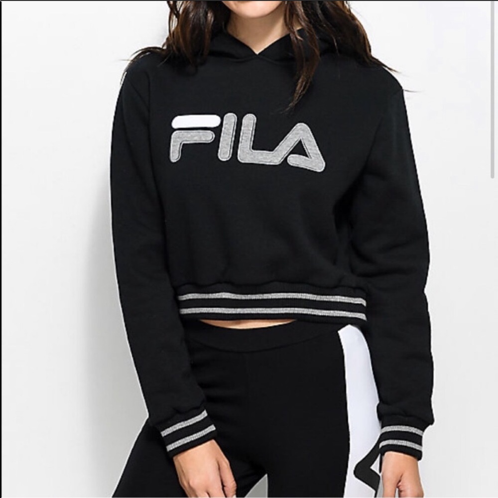 Cropped Fila hoodie! NWOT